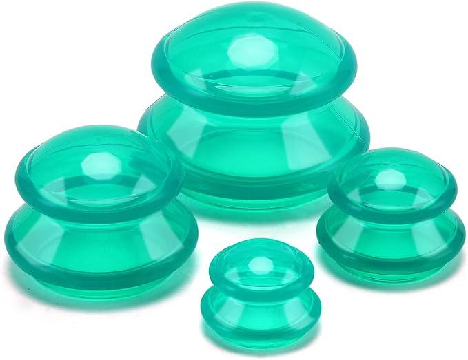 Silicone Cupping Therapy Sets, Cupping Kit for Massage Therapy,Anti Cellulite Cup, for Cellulite Reduction Joint Pain Muscle Pain (Transparent Green)