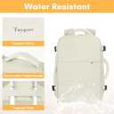 Taygeer Travel Backpack for Women, Carry On Backpack with Shoe Pouch, TSA 15.6" Laptop Back Pack Flight Approved, College Gym Bag Casual Daypack for Weekender Business Hiking,Beige