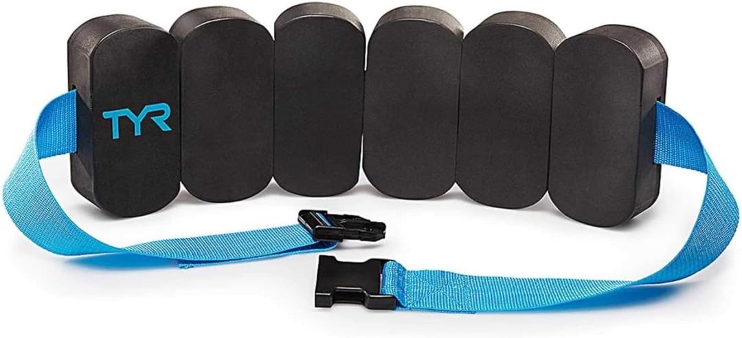 TYR Aquatic Foam Floatation Belt for Water Aerobics and Pool Exercise, 27 - 52", Black / Blue