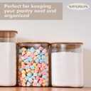 1.2 Gallon (148oz) 2PCS Large Glass Food Storage Containers, Wide Mouth Storage Containers with Tight Lids Square Glass Jars for Flour and Sugar Cereal Rice Pasta Oats Wheatmeal Coffee Niblet