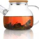 CnGlass Glass Teapot Stovetop Safe,30.4oz Clear Tea pot with Removable Filter Spout,Loose Leaf and Blooming Tea Maker