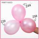 PartyWoo Pearl Pink Balloons 140pcs Different Sizes of 18 12 10 5 Inch Light Pastel Baby Pink Balloon Arch Kit Garland for Girl Baby Shower Princess Gender Reveal Birthday Party Decorations Pink-Z44