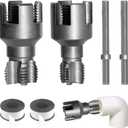 pvc pipe threading tool - integrated internal & external pipe cutter for pvc/plastic pipes with drill compatibility and multi-size adaptability.(Please switch the electric drill to low speed mode)