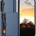 Nvollnoe for Samsung S24 Plus Case with Card Holder Dual Layer Heavy Duty Protective Case Hidden Card Slot Slim Wallet Case for Samsung S24 Plus 6.7''(Blue)
