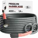 Pressure Washer Hose 25FT 1/4", Kink Resistant Power Washer Hose Compatible with M22 Fittings, Replacement For Most Brand Pressure Washers, 4000 PSI, Grey