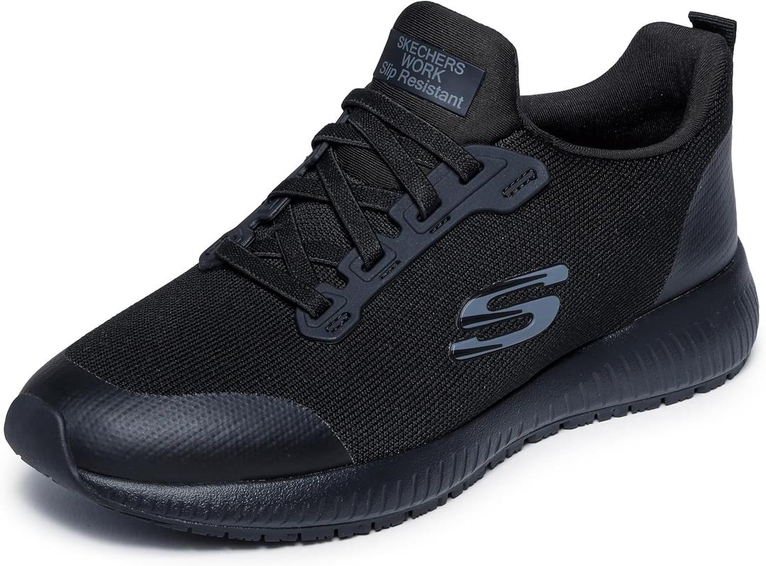 Skechers Women's Squad Sr Food Service Shoe (8, Black)