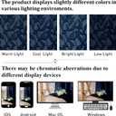 Lecloud Leia Jacquard Textured Navy Blue Sheer Curtains 96 Inches Long 2 Panels, French Door/Living Room/Bedroom Curtain with Dual Rod Pockets, Light Filtering Clip Leaf Voile Drapes, 38x96 Inches