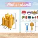 IOKUKI Beach and Sand Castle Kit, 12 PCS Sand Toys for Kids Outdoor with Sand Castle Bucket, Molds, Rake and Shovel, Great Toys for Beach