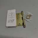 Nostalgic Warehouse 728348 3.5" Ball Tip Residential Square Corners Door Hinge, Polished Brass