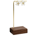 GemeShou Brass Earring Display Stands For Selling, Wooden Ear Ring Holders For Jewelry, Single Stud Holder jewelry Display, Height 5.31"