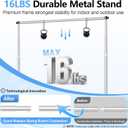 Qoolfoto 8x8FT Banner Stand, Heavy Duty Step and Repeat Stand, Silver