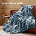 Bedsure GentleSoft Fluffy Fuzzy Twin Blanket, Soft Cozy Fleece Faux Fur Blanket, Pink Decorations Minky Velvet Couch Cover, Thick Warm Plush Women Men Birthday Gifts, 870GSM, Greyish Blue