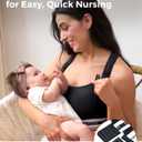 Momcozy Nursing Bras for Breastfeeding, FB011 Low-Impact Nursing Sports Bra Support Maternity Pregnancy Padded Wireless Bra (Black, L)