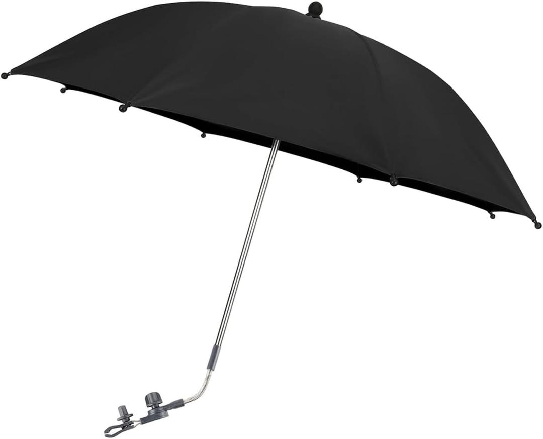 Baby Pram Umbrella with Adjustable Universal Clamp,Children Buggy Sun-Proof Parasol with Clip On UPF 50+ Great for Pushchair,Strollers