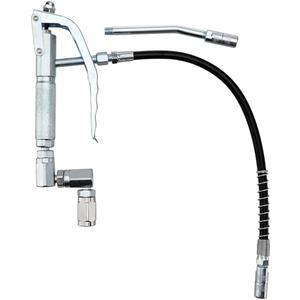 Racewill Grease Control Handle Valve for Grease Pump, 18" Flexible Spout with 4 Jaws Coupler, 1/4" NPT(f) Inlet Thread, 7500 PSI Max Working Pressure, 360 Degree Z Swivel Design