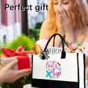 Girl's Trip Tote Bag for Women, Vacation Canvas Tote Bag Gift for Her, Friends, Bestie, 12x17 inch