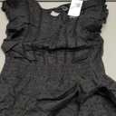 Forever 21 Women's Clip Dot Lace Ruffled Mini Dress (Medium, Black)