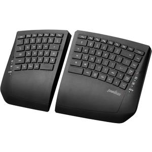 Perixx PERIBOARD-624B US, Wireless Ergonomic Split Keyboard - Up 30 Ft Separation - Adjustable Tilt Angle - Low Profile Membrane Keys - Black - US English