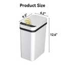 FRESHLIX 3 Pack Bathroom Trash Can 2.6 Gallon Small Touchless Automatic Motion Sensor Trash Cans Slim Waterproof Garbage Bin with Lid for Kitchen, Office, Bedroom White