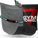 Workout Towels for Gym Pack 7 - Sweat Microfiber Fast Drying Towel Gym Sweat Towel with Hook Compact Absorbent Exercise Towel for Men and Women
