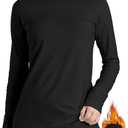 YOGINGO Womens Long Sleeve Turtleneck Thermal Shirt Fleece Lined Undershirt Mock Neck Underwear for Winter Cold Weather (X-Large)
