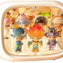 Clear Figure Display Case with Lights, Dustproof Storage Organizer Box with Magnetic Door and Figure Holders, Acrylic Showcase for Collectibles Action Figure (Small White+light)