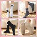 Striped Pilates Socks with Grips for Women