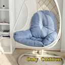 Swing Egg Chair Cushion Thickened Hanging Basket Seat Cushion Washable Hammock Chair Cushions Outdoor Patio Hanging Chairs Cushions Replacement (Only Cushion) (Blue), 41*41*4.7 inches