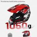 OUMURS Youth Dirt Bike Helmet DOT Approved, Kids Full Face Motocross Helmet
(Medium, Dino Red)