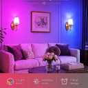 Battery Operated Wall Sconce, Wall Sconces with 12 RGB Colors-Gold