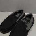 shoeslocker Mens Slippers Microsuede Moccasin Memory Foam House Shoes (10, Black Grey)