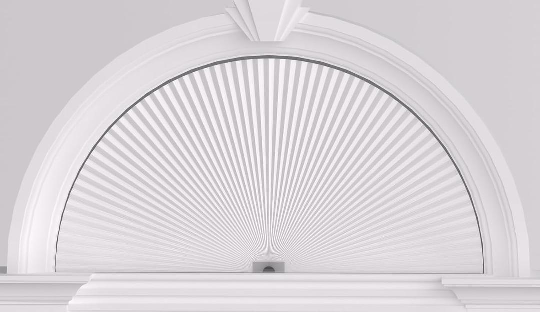 Myshade Arch Window Shades Half Circle Light Filtering Cellular Shades Cordless No Drill Blinds for Windows Half Moon Honeycomb Fabric No Tools Shades Easy Install (1PCS White 72" W X 36" H)