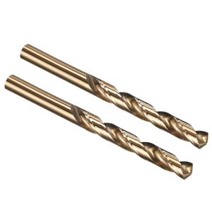 PATIKIL 10.5mm Drill Bit, Jobber Straight Shank M35 Cobalt 5% High-Speed Steel 135 Gold Finish for Stainless Steel Hard Metal - 2 Pack