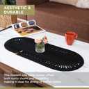 Oval Jute Table Runner | Woven Braided Dining Runner | Natural Textured Rattan Table Runner for Dining Table Coffee Table or Patio 11.8 x 27.5 (Black)