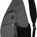 WATERFLY Sling Bag Crossbody Backpack: Over Shoulder Daypack Casual Cross Chest Side Pack, Large (Gray)