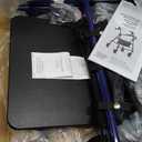 Medline Rollator Walker with Seat, Steel Rolling Walker with 6-inch Wheels Supports up to 350 lbs, Medical Walker, Blue