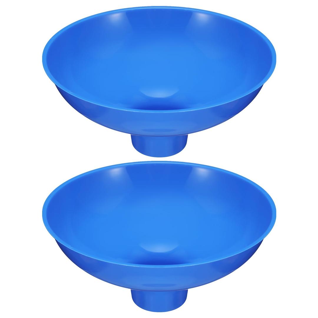 Vesici 2 Pack Extra Large Wide Mouth Funnel 2.5" x 10" Multi Purpose Filling Funnel Plastic Reusable for Water Softener Resin Tanks Carbon Media Jar Filling Use