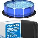 Yankee Pool Liner Pad, 24 Ft Round Pool Liner Pad, Puncture Proof Mat, Above Ground Pool Liner Protector Against Tearing, Grass, Under Pad to Prolong Swimming Pool Liner Life
