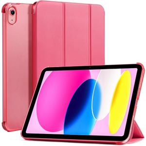 CoBak Case for iPad (A16) 11th Generation 11 Inch 2025, iPad 10th Generation 10.9 inch 2022, Slim Stand Protective Cover with Hard PC Translucent Back Shell Cover, Support Touch ID, Raspberry