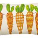 AVOIN colorlife Yellow Watercolor Carrots Easter Throw Pillow Cover, 12 x 20 Inch Spring Easter Cushion Case Decoration for Sofa Couch