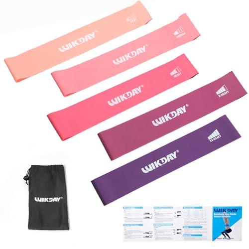 WIKDAY Resistance Bands for Working Out Exercise Loop Bands Workout Bands Set for Men Women Body Stretching, Training, Home Workout, Physical Therapy, Booty Legs, Set of 4 (Pink Purple)