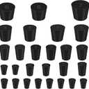 27 Pack (10 Assorted Sizes) 000# - 7# Tapered Lab Bungs Solid Rubber Stoppers