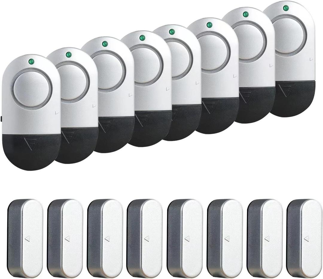 Window Alarm Sensors, Door Alarms for Home Security,120 DB Pool Door Alarm for Kids Safety (8 Pack)