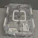 Snackle Box Container, Stainless Steel Divided Serving Tray with Lid and Handle, 8 Compartment Portable Snack Platters - Clear Storage Organizer for Fruit Candy Nuts Veggie - Perfect for Travel Party