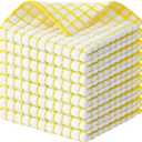 Kitinjoy Cotton 8 Pack Terry Kitchen Dish Cloths, 12 x 12 Inches Super Soft and Absorbent Dish Rags, Quick Drying Dish Towels for Washing Dishes, Yellow