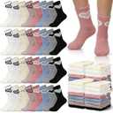 Funnysoft 32 Pairs 20/ 32 Pairs Fuzzy Socks Bulk for Women Crew Heart Slipper Socks (Bright Color)