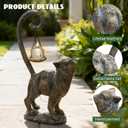 Standing Cat Garden Statue Candle Holder for Outdoor Garden Patio and Indoor Decor for Cat Lovers Women and Home Ambiance Brass