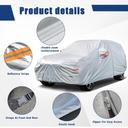 Kayme 6 Layers  Car Cover Custom Fit Waterproof All Weather for Automobiles, Outdoor Full Cover Rain Sun UV Protection.Silver
