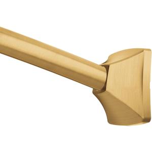 Moen Brushed Gold 60-Inch to 72-Inch Adjustable Permanent Mount Curved Shower Curtain Rod, CSR2164BG