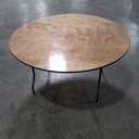 Flash Furniture 5' Round All-Occasion Wood Folding Event Table, Portable Folding Banquet Table with Wooden Top, Natural/Black